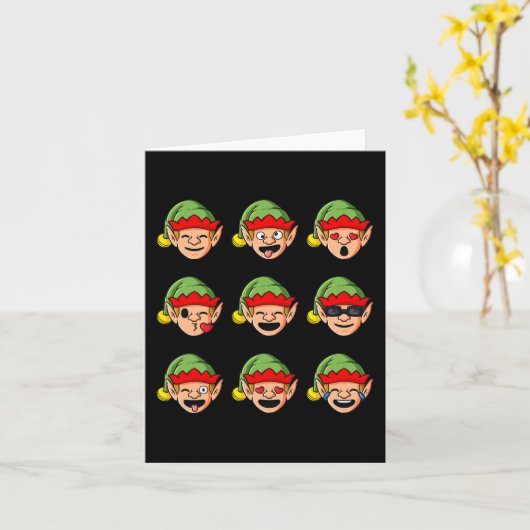 Weihnachten Elf Faces Fun Boys Girls Kinder Weihna Karte (Gelbe Blume)