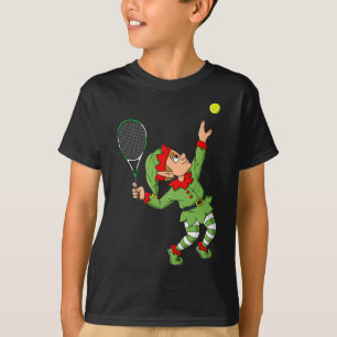 Weihnachten Elf Tennis Spaß Jungen Mädchen Kinder  T-Shirt