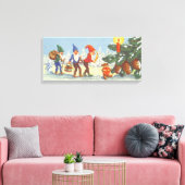 Weihnachten, Elfen im Schneewald Winter Leinwanddruck (Insitu (Wohnzimmer))