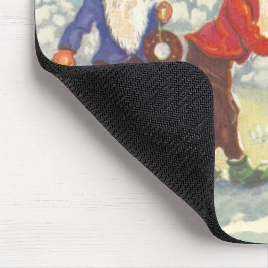 Weihnachten, Elfen im Schneewald Winter Mousepad (Ecke)