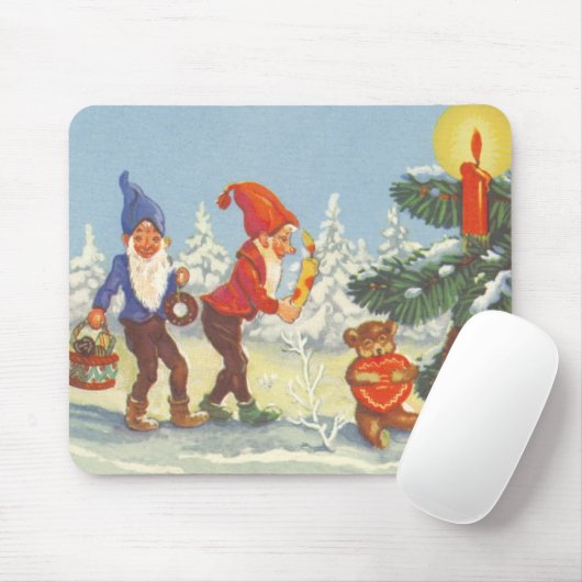Weihnachten, Elfen im Schneewald Winter Mousepad (Mit Mouse)