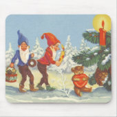 Weihnachten, Elfen im Schneewald Winter Mousepad (Vorne)