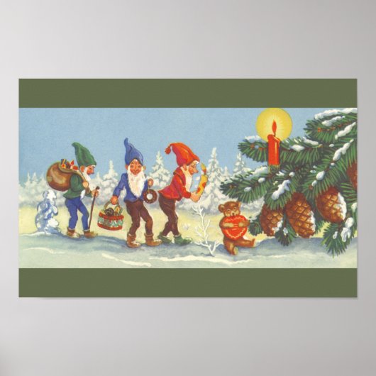Weihnachten, Elfen im Schneewald Winter Poster (Vorne)