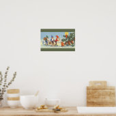 Weihnachten, Elfen im Schneewald Winter Poster (Küche)
