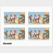 Weihnachten, Elfen im Schneewald Winter Rechteckiger Aufkleber (Blatt)