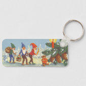 Weihnachten, Elfen im Schneewald Winter Schlüsselanhänger (Vorderseite)