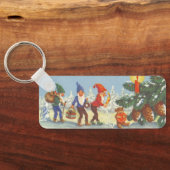 Weihnachten, Elfen im Schneewald Winter Schlüsselanhänger (Rückseite)