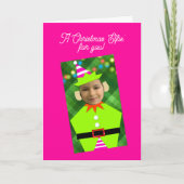 Weihnachten Elfie Pink Personalisiertes Foto Weihn (Vorderseite)
