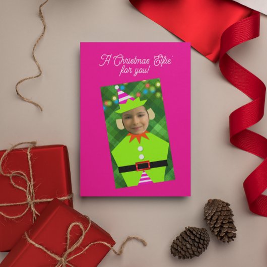 Weihnachten Elfie Pink Personalisiertes Foto Weihn