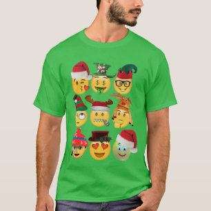 Weihnachten Emoji Dekoration Santa lustiges Design T-Shirt