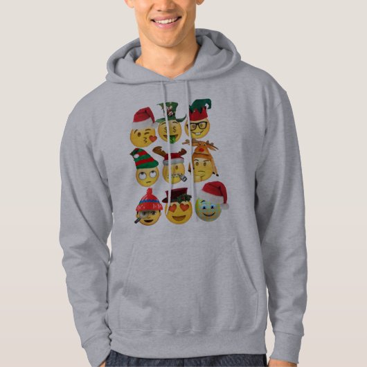 Weihnachten Emoji Dekorationen lustige Männer-Kapu Hoodie (Vorderseite)