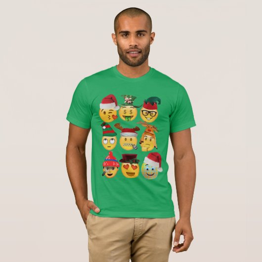 Weihnachten Emoji Dekorationen lustiges Hemddesign T-Shirt (Vorne ganz)