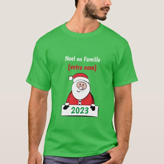 Weihnachten en Famille (votre nom) T-Shirt (Vorderseite)
