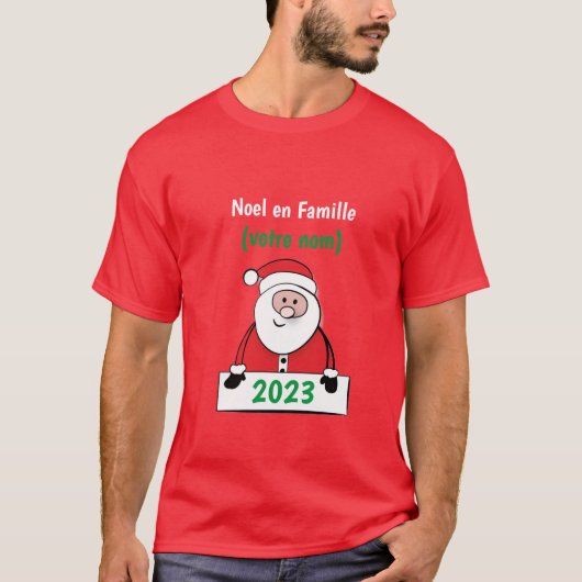 Weihnachten en Famille (votre nom) T-Shirt (Vorderseite)
