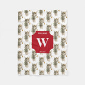 Weihnachten Engel & Tree Urlaub Mit Monogramm Fleecedecke (Vorderseite)