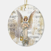 Weihnachten Engel Wings Music Gold Religiöse Custo Keramik Ornament (Links)