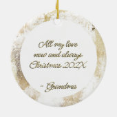 Weihnachten Engel Wings Music Gold Religiöse Custo Keramik Ornament (Hinten)