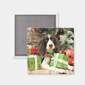 Weihnachten - Englisch Springer Spanisch - Kinzie Magnet (Vorderseite/Rückseite)