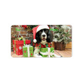 Weihnachten - Englisch Springer Spanisch - Lucy Adressaufkleber (Vorne)