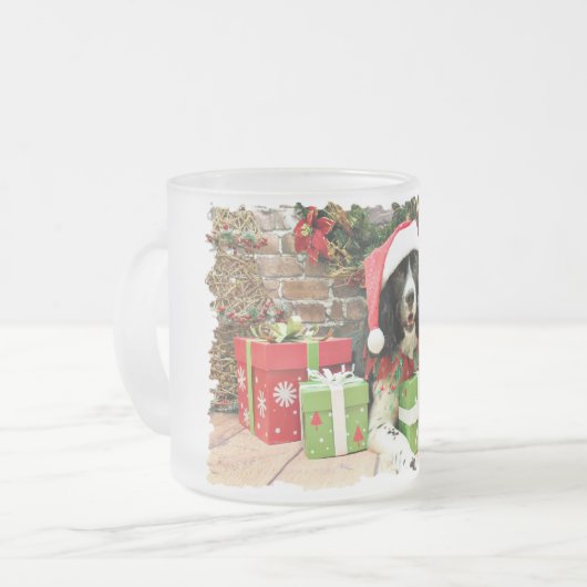 Weihnachten - englischer SpringerSpaniel - Lucy Mattglastasse (Vorderseite Links)