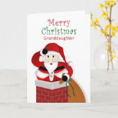 Weihnachten, Enkelin, Fett Santa Bura Karte (Gelbe Blume)