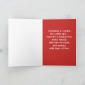 Weihnachten, Enkelin. Schneekinderhugs Schneekopp Feiertagskarte (Innenseite)