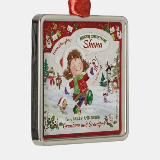 Weihnachten, Enkelin, Weihnachtsbrief, Ornament Aus Metall (Rechts)