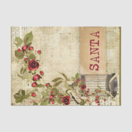 Weihnachten Ephemera Rose Vogelkäfig Seidenpapier