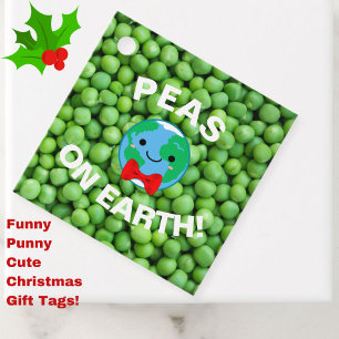Weihnachten "Erbsen auf Erden" Punny Niedlich Geschenkanhänger