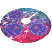 Weihnachten | ERNTEDANK | Hanukkah | KUSTOM Polyester Weihnachtsbaumdecke (Schrägansicht)