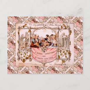 Weihnachten, Erste Weihnachtskarte 1843 Feiertagspostkarte