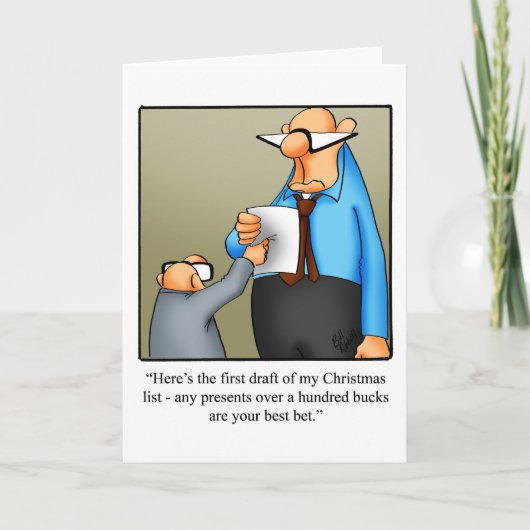 Weihnachten "Erste Weihnachtsliste Entwurf" Karte (Vorderseite)