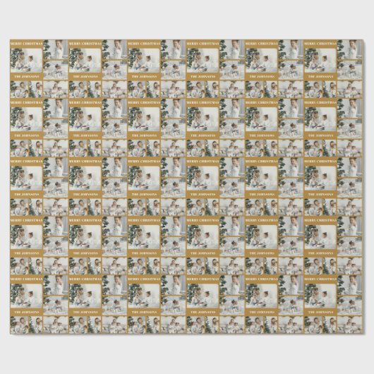 Weihnachten Erstellen Sie Ihre eigene Gold 6 FotoC Geschenkpapier (Flach)