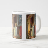 Weihnachten, Erwärmung des Kindes am Kamin Jumbo-Tasse (Vorderseite Rechts)