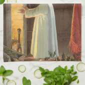 Weihnachten, Erwärmung des Kindes am Kamin Küchentuch (Gefaltet)