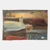 Weihnachten, Erwärmung des Kindes am Kamin Küchentuch (Horizontal)