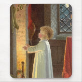 Weihnachten, Erwärmung des Kindes am Kamin Mousepad (Vorne)