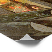 Weihnachten, Erwärmung des Kindes am Kamin Poster (Ecke)