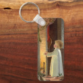 Weihnachten, Erwärmung des Kindes am Kamin Schlüsselanhänger (Vorderseite)