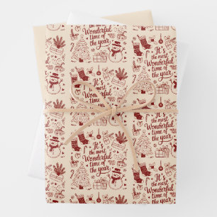 Weihnachten Es ist die wunderbarste Zeit des Jahre Geschenkpapier Set
