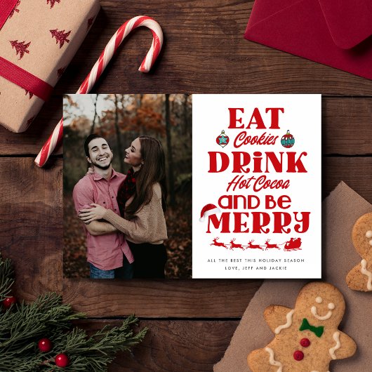 Weihnachten essen Cookies trinken Kakao Sei fröhli