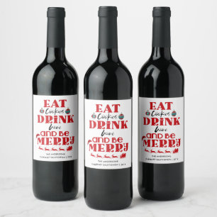 Weihnachten essen Cookies trinken Wein & Sei froh Weinetikett