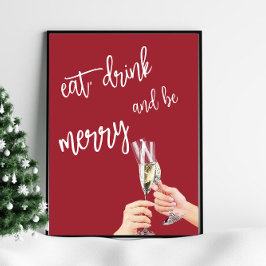Weihnachten essen, trinken und Merry Poster sein