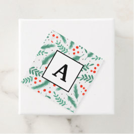 Weihnachten Evergreen Boughs und Holly Berries Geschenkanhänger