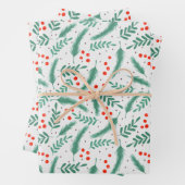 Weihnachten Evergreen Boughs und Holly Berries Geschenkpapier Set (Beispiel)