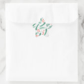 Weihnachten Evergreen Boughs und Holly Berries Stern-Aufkleber (Tasche)