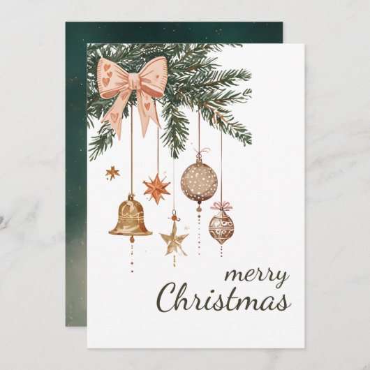 Weihnachten Evergreen Branches Ornament Non-Foto (Vorne/Hinten)