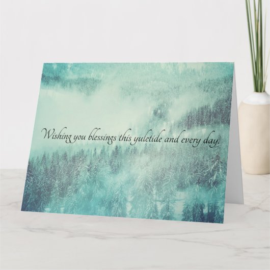 Weihnachten Evergreen Forest Winter Solstice Karte (Vorderseite)