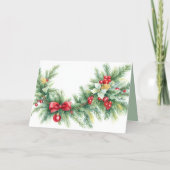 Weihnachten Evergreen Garland Bows Red Berries (Rückseite)