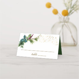 Weihnachten Evergreen Holly Winter Wedding Platzkarte